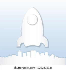 paper drawn rocket