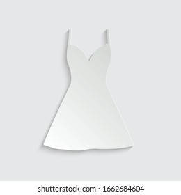 paper dress vector icon. clothes clothing icon