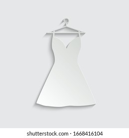 paper dress vector icon. clothes clothing icon