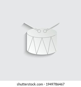 paper drum vector icon music sign