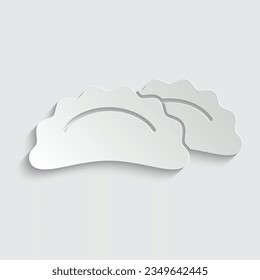paper dumplings vector icon food icon restaurant sign