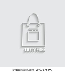 paper Duty free perfume vector icon bag icon 