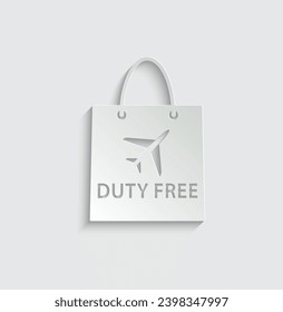 paper Duty free vector icon bag icon 