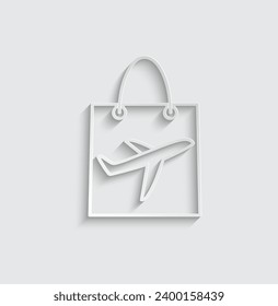 paper Duty free vector icon bag icon 