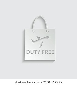 paper Duty free vector icon bag icon 