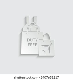 paper Duty free vector icon bag icon 