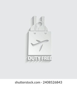 paper Duty free vector icon bag icon 