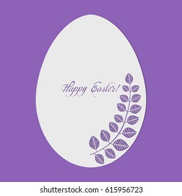 Paper Easter Egg. Greeting card happy Easter. Vector.