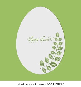Paper Easter Egg. Greeting card happy Easter. Vector.
