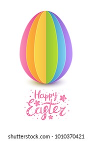 Paper Easter egg on white background