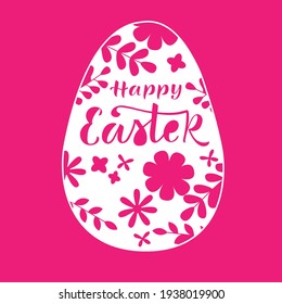Paper Easter egg stickers. Laser cut. Easter eggs for Easter holidays. Easter egg in paper art ,paper cut, style. Vector illustration.