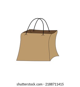 Paper eco bags, packages. Shopping in the store. Let's save nature. Vector.
