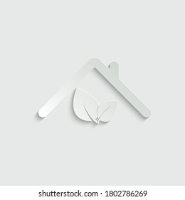 paper Eco house icon - vector sign