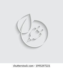 Paper Eco-Stecker mit einem Leuchtsymbol mit einem elektrischen Stecker