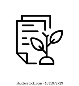 Paper (Ecology) icon outline vector. isolated on white background