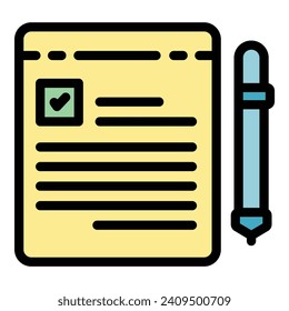 Paper education icon outline vector. System training. School learning color flat