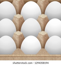 paper egg carton packaging designed with eggs vector illustration