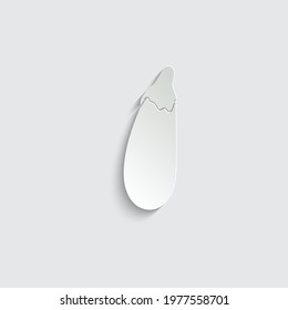 paper eggplant icon - vector vegetable