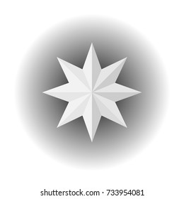 Paper eight-pointed star icon. Vector flat graphic illustration. Isolated object on a white background. Isolate.