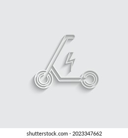 icono de scooter eléctrico de papel - vector