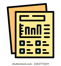Paper element icon outline vector. Stand show. Hall event color flat