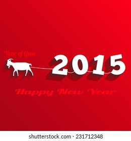 Paper elements of card New Year 2015, Year of sheep, goat 
