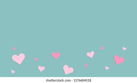 Paper elements heart flying.Vector symbols of love for Happy Women's, Mother's, Valentine's Day, birthday card design.