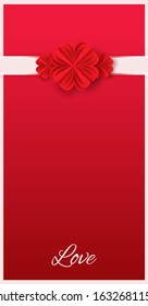 Paper elements in shape of flower on Congratulation envelope