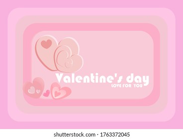 Paper elements in shape of heart flying on pink background. Vector symbols of love . Valentine's Day, birthday greeting card design.