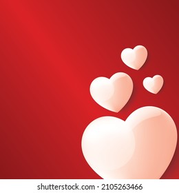 Paper elements in shape of heart flying on background. Vector symbols of love for Happy Women's, Mother's, Valentine's Day, birthday greeting card design.
