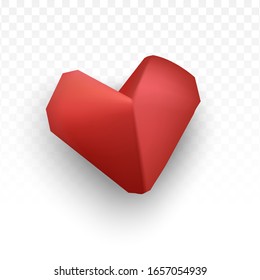 Paper elements in shape of heart - vector illustration