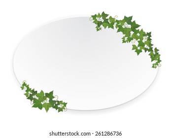 Paper ellipse banner decorated hanging ivy