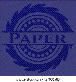 Papieremblem auf hellem Hintergrund