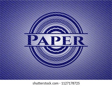 Paper emblem with jean high quality background