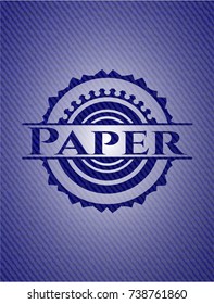 Paper emblem with jean high quality background