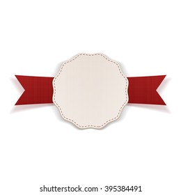 Paper Emblem with red Ribbon