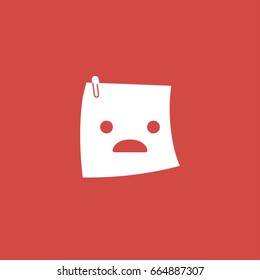 paper emoji icon. sign design. red background