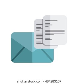 paper envelope with business icon vector illustration, eps10