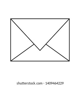 paper envelope cartoon vector illustration graphic design in black and white