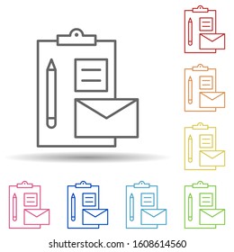 Paper, envelope, comment in multi color style icon. Simple thin line, outline vector of business icons for ui and ux, website or mobile application