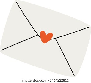 Paper Envelope With Heart Vector Illustration