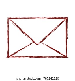 paper envelope icon in dark red blurred silhouette