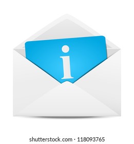 Paper envelope icon with information symbol