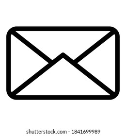 Paper envelope icon. Outline paper envelope vector icon for web design isolated on white background