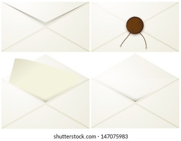 paper envelope isolated illustration of several options eps 10 / paper envelope