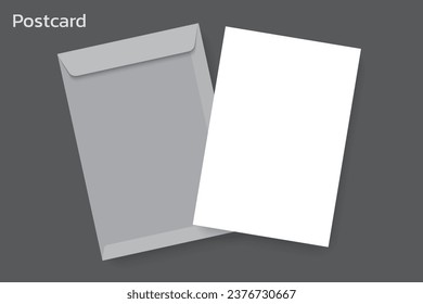 Paper envelope mockup vector isolates on the background. A4 C4, A5 C5, A3 C3 template, Vector template for branding identity.