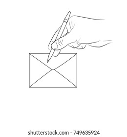 paper envelope and pen