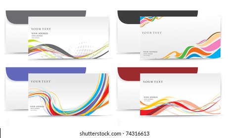 Paper envelope set isolated on white background, vector illustration.
