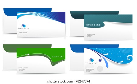 Paper envelope set isolated on white background, vector illustration.