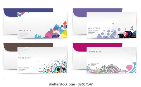 Paper envelope set isolated on white background, vector illustration.